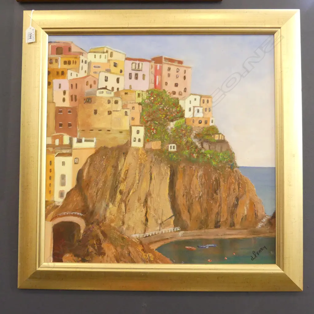 DAPHNE FEARY 'CINQUE TERRE' OIL 495x495mm Image 1++