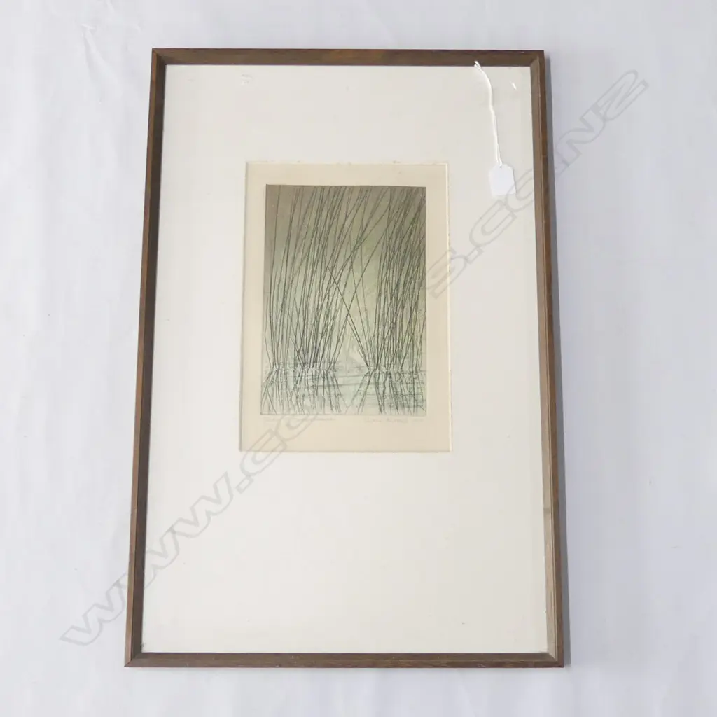 JUNE RITCHIE ETCHING 'REEDS IV ROTOPOUNAMU' A/P SIGNED & DATED 1982 245x170mm Image 1++