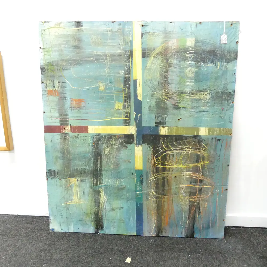 CONTEMPORARY ART WORK ARTIST UNKNOWN 1200 X 700 MM ACRYLIC 0N PLY Image 1++