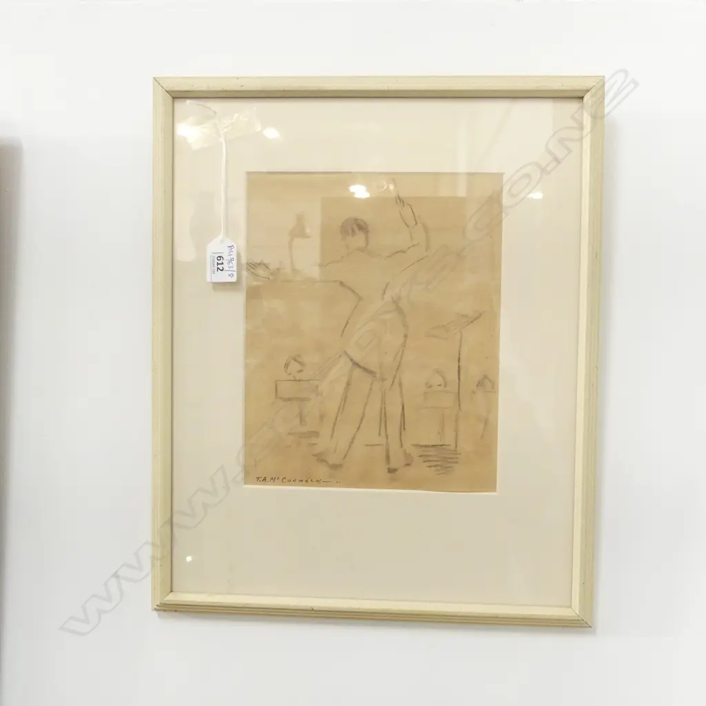 T. A. McCORMACK 'REHEARSAL' GRAPHITE & WASH ON PAPER 250x200mm Image 1++