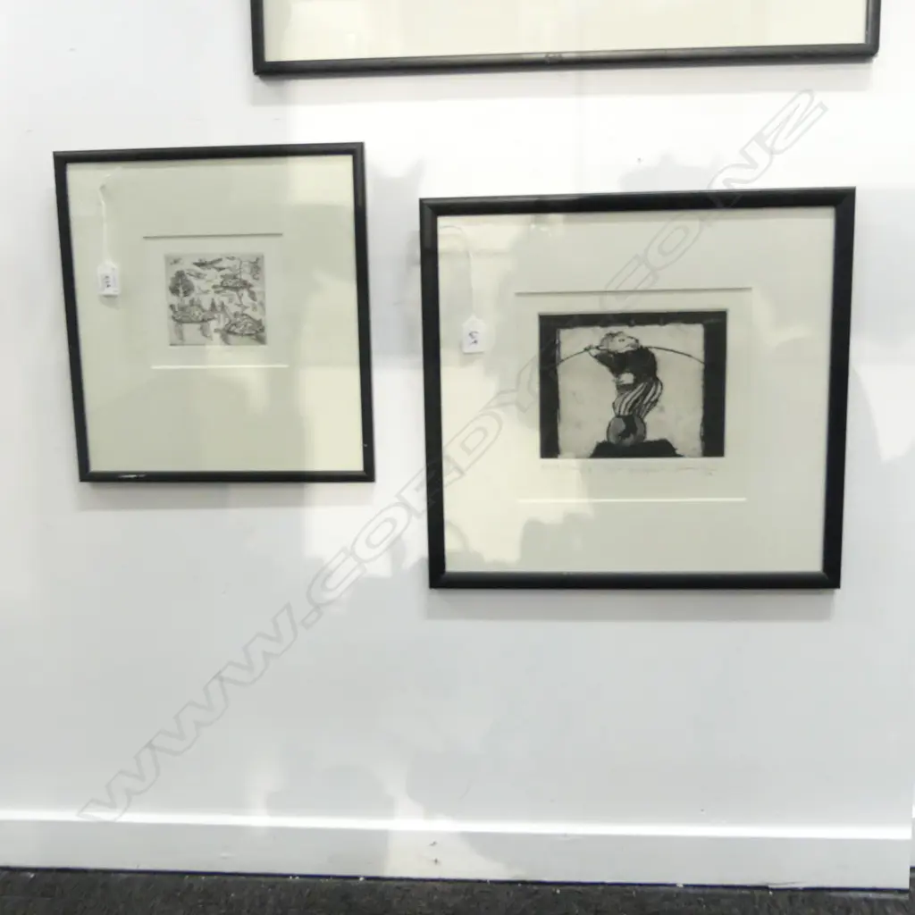 2 SIGNED ETCHINGS; 'TRUST BETRAYED 9' AP 1/3 230x245mm & 'THE GREAT MIGRATION' 6/15 140x150mm Image 1++