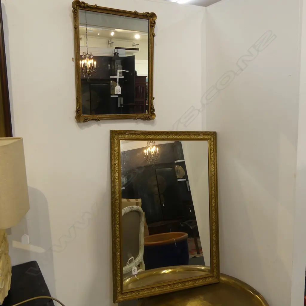 2 GILT FRAMED MIRRORS 595x820 / 400x510mm Image 1++