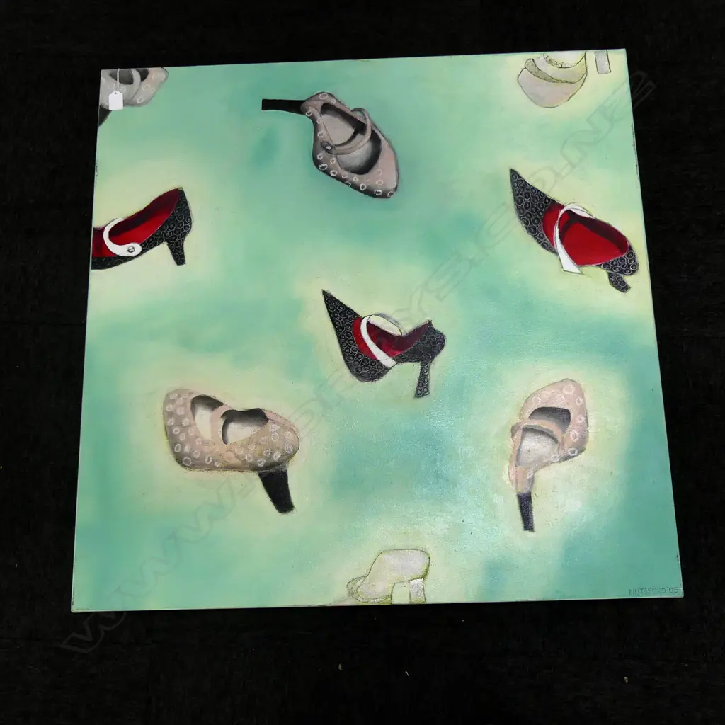 OIL PAINTING OF SHOES SIGNED NUTSFORD '05 915x915mm Image 1++
