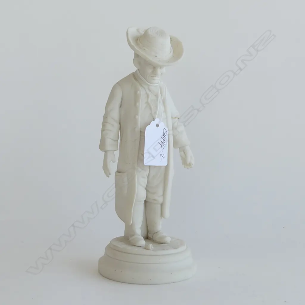 19THC PARIAN FIGURE GENT STANDING LOOKING DOWN A.F H.195mm Image 1++