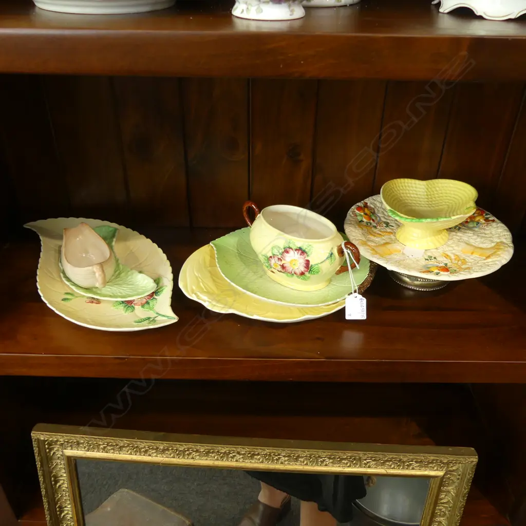 7 PCES CARLTON WARE + CLARICE CLIFF 'CELTIC HARVEST' FOOTED PLATE Image 1++