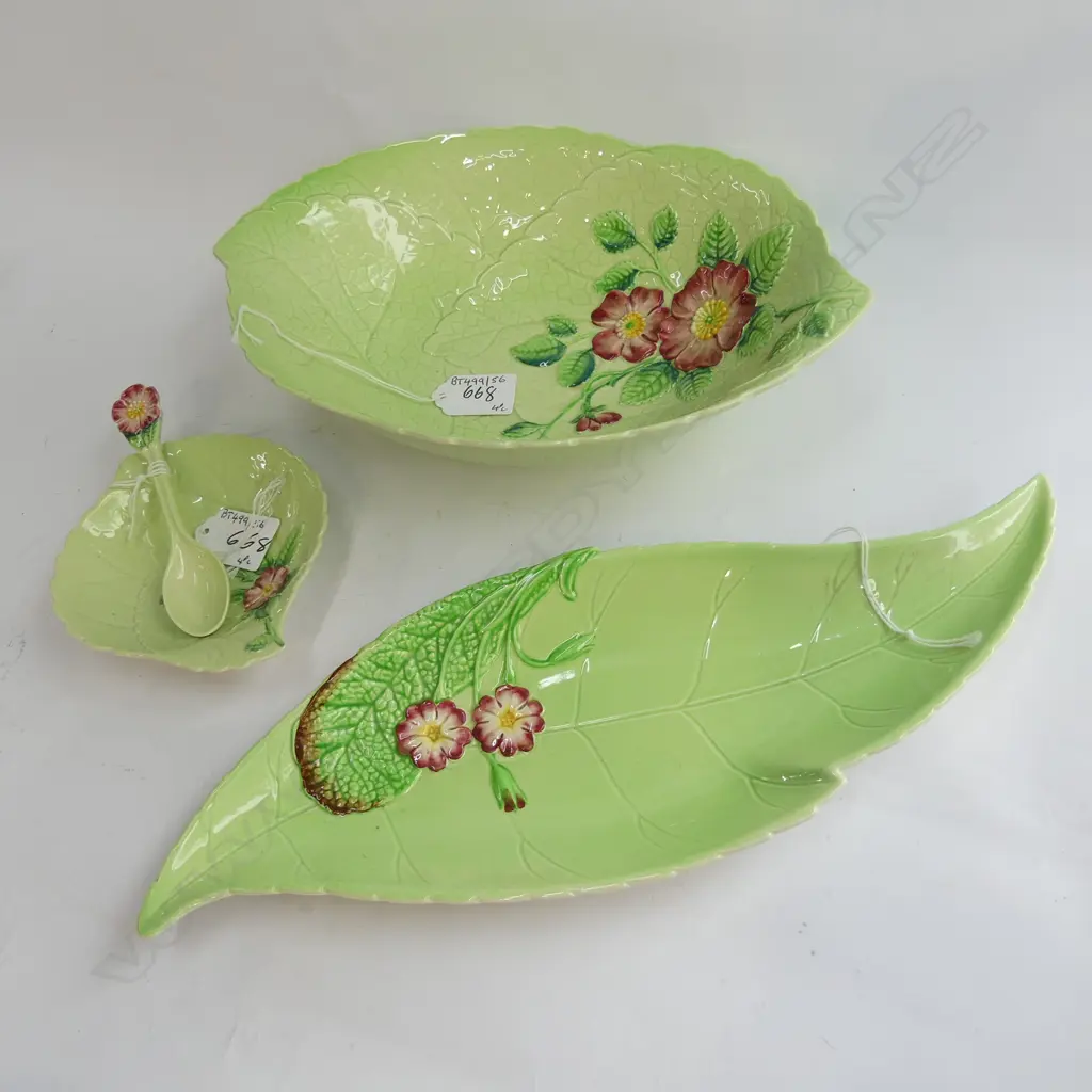 4 PCES LEAF PATTERN GREEN COLOUR CARLTONWARE CHINA  Image 1++
