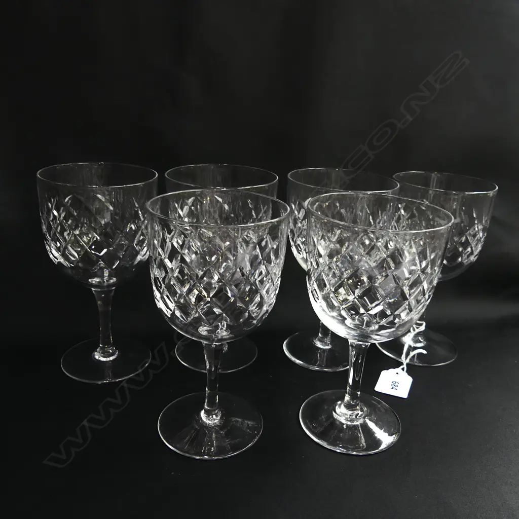 6 TUDOR CRYSTAL WINE GLASSES H.150mm Image 1++