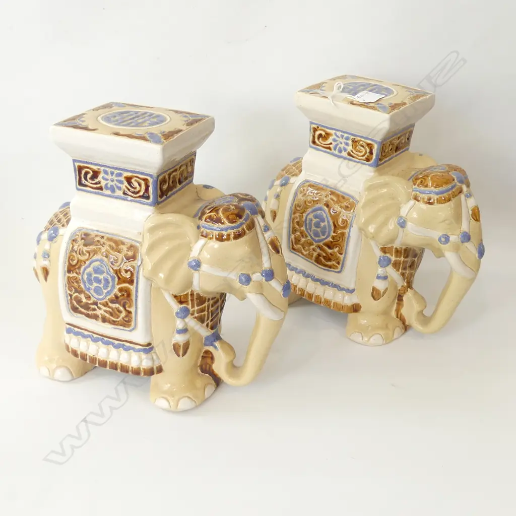 PAIR OF CERAMIC ELEPHANTS’ 280mmH Image 1++