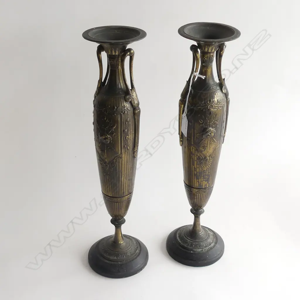 PR VINTAGE DECORATIVE COPPER CANDLESTICKS H. 425MM Image 1++