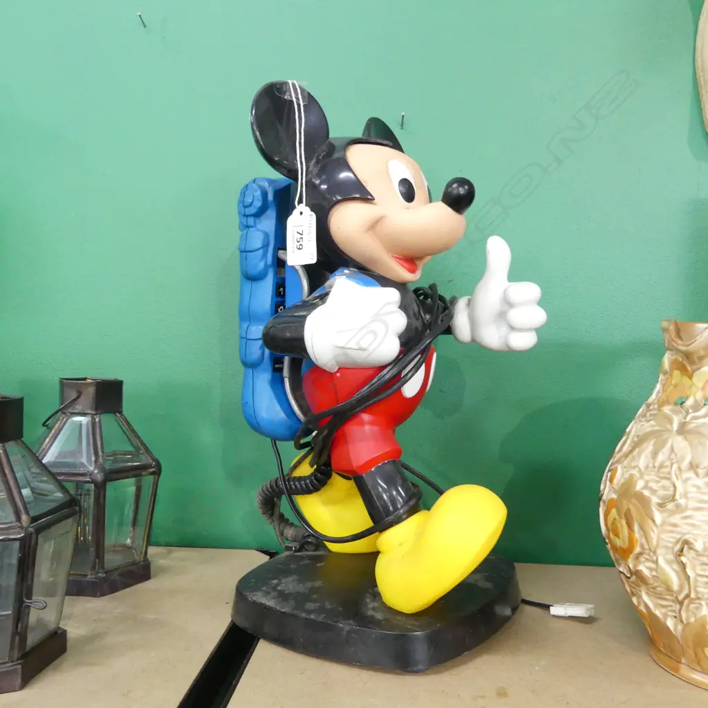 VINTAGE MICKEY MOUSE PHONE H. 360MM Image 1++