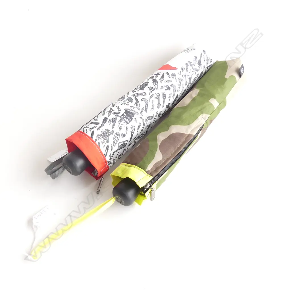 2 DESIGNER BLUNT METRO UMBRELLAS; CAMO & MICHEAL C. HSIUNG Image 1++