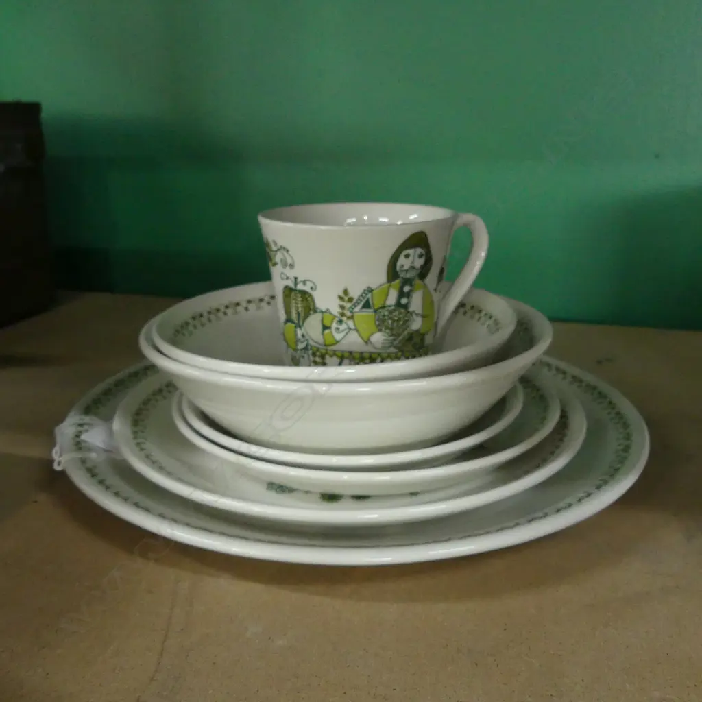 FIGGJO NORWAY 'MARKET' POTTERY 1 PLACE SETTING, 7 PCS... Image 1++