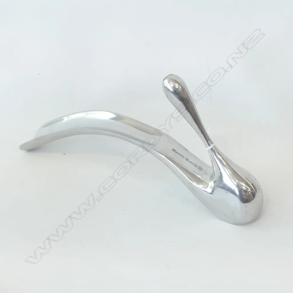 MANOLO BLAHNIK SILVER METAL SHOE HORN L.320mm Image 1++