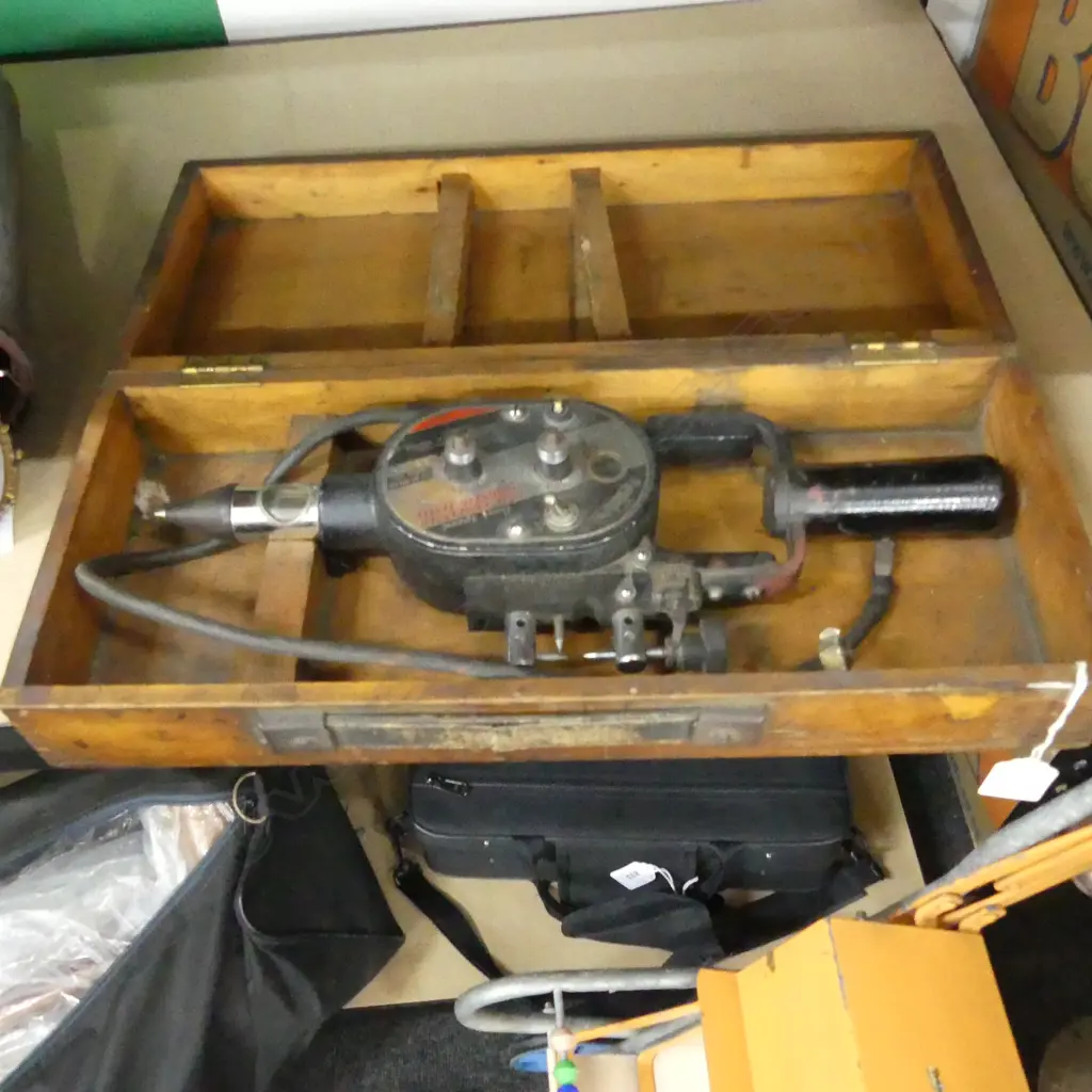 VINTAGE WOODEN BOXED RUNBAKEN DUEL SPEED COIL CONDENSER & MAGNETO TESTER Image 1++