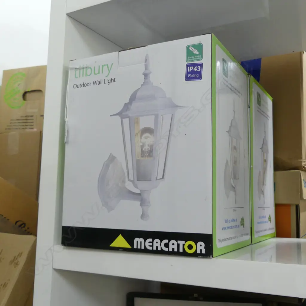 PR MERCATOR 'TILBURY' OUTDOOR WALL LIGHTS, BOXED Image 1++