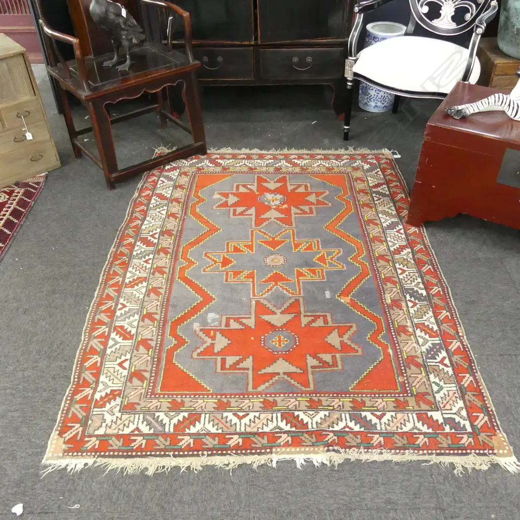 HAND KNOTTED ALL WOOL RUG (REPAIRS) 1740x1320mm Image 1++