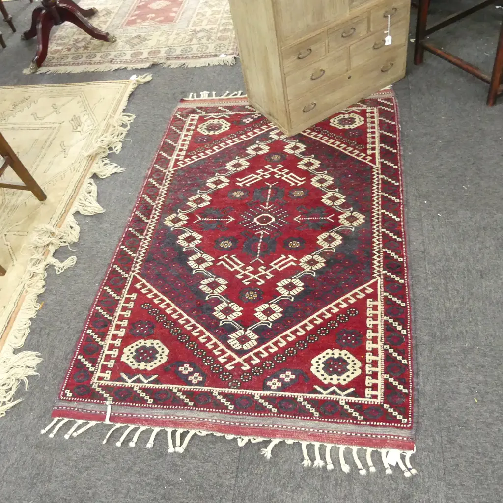 HAND KNOTTED WOOL PILE RUG 1500x1000mm... Image 1++