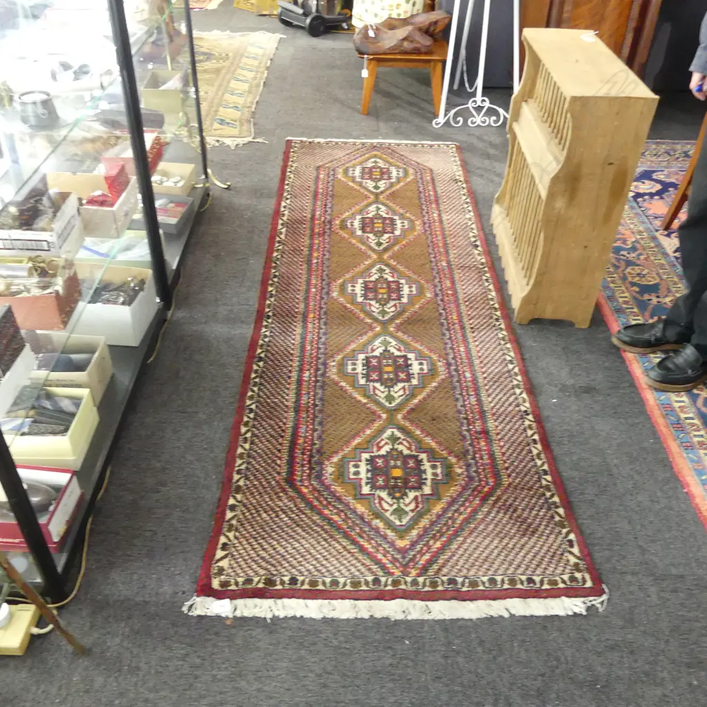 HAND KNOTTED WOOL PILE RUNNER 2400x815mm Image 1++