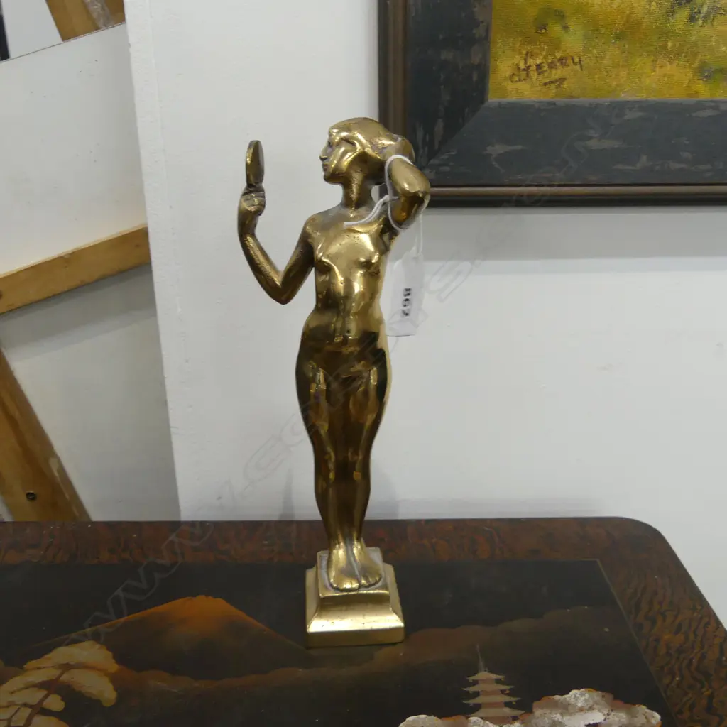 BRASS FEMALE NUDE FIGURE H.245mm Image 1++