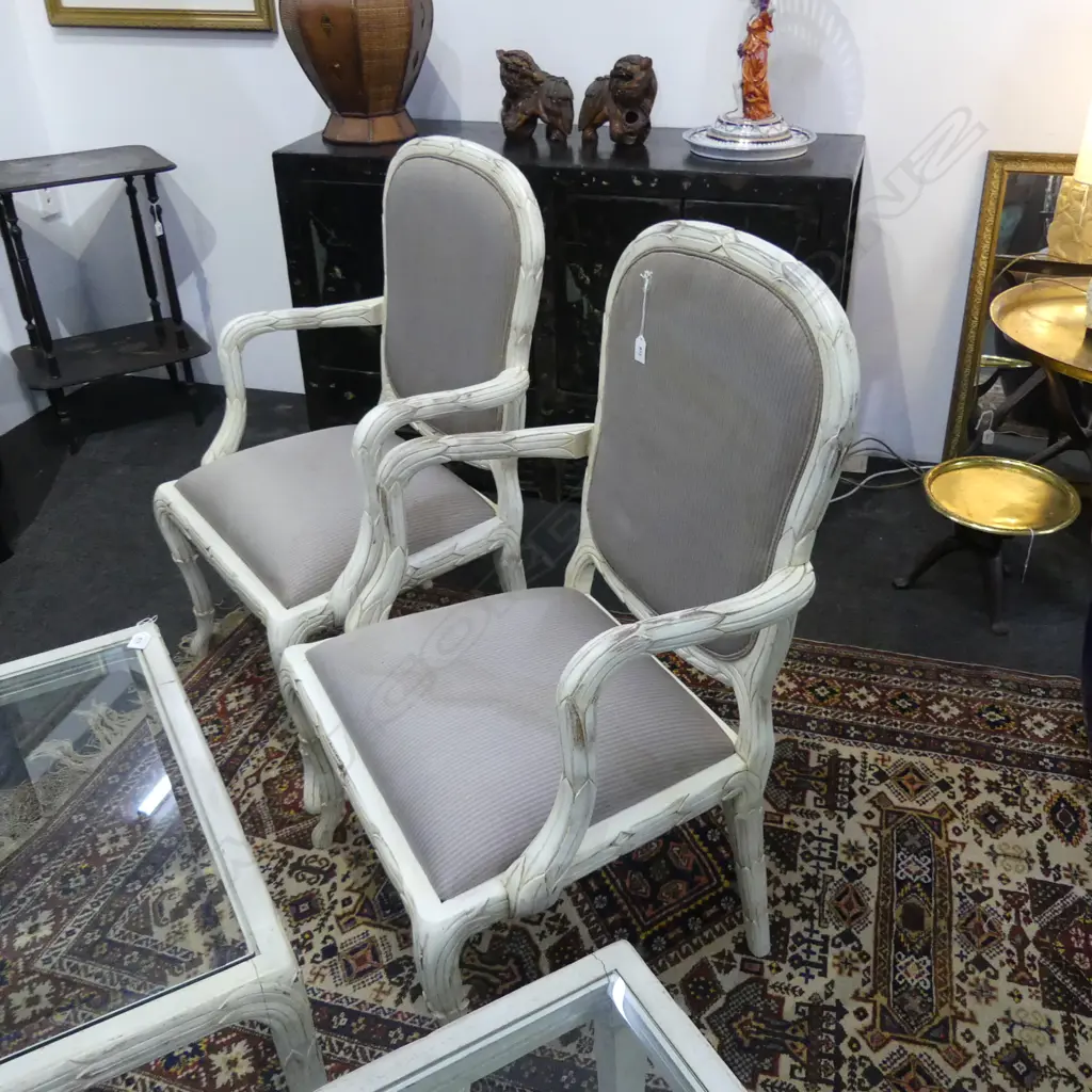PR WHITE PAINTED FRENCH STYLE CHAIRS... Image 1++