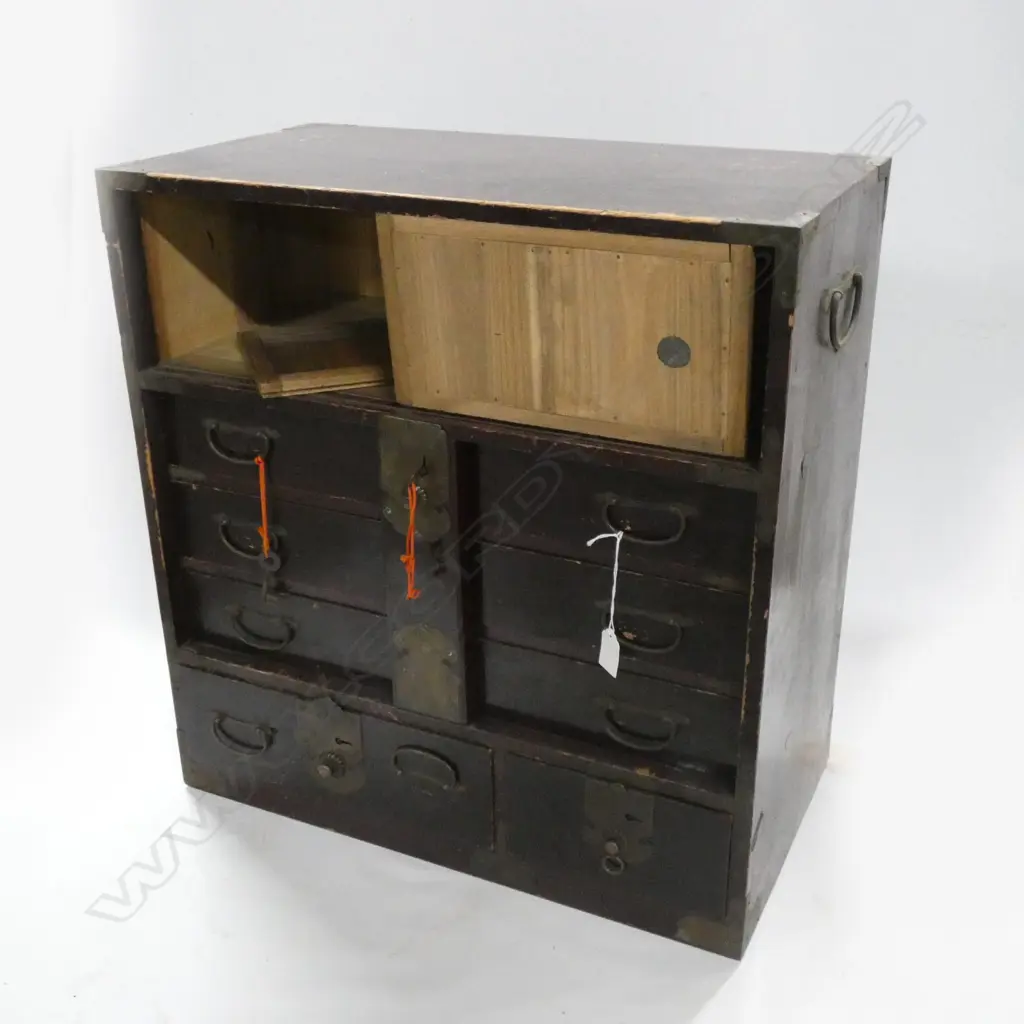VINTAGE JAPANESE TANSU SMALL BEDSIDE CHEST - 560 X 295 X 590 MM... Image 1++
