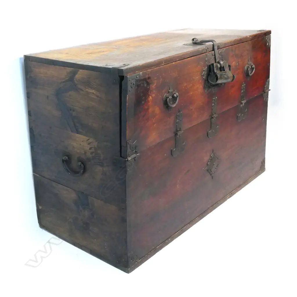 OLD LARGE ANTIQUE KOREAN CHEST, 1075 x 500 x 720mm Image 1++
