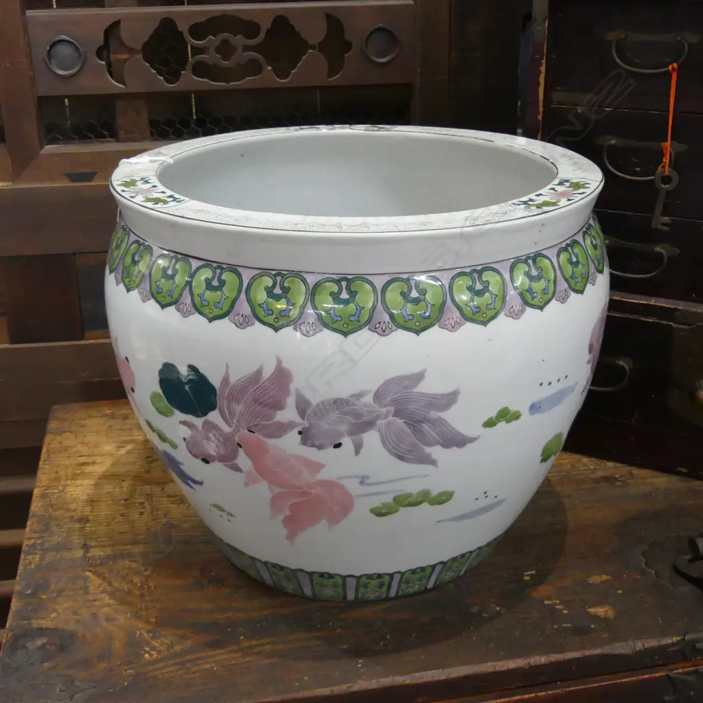 CHINESE FISH BOWL / JARDINIERE 380mm dia  Image 1++