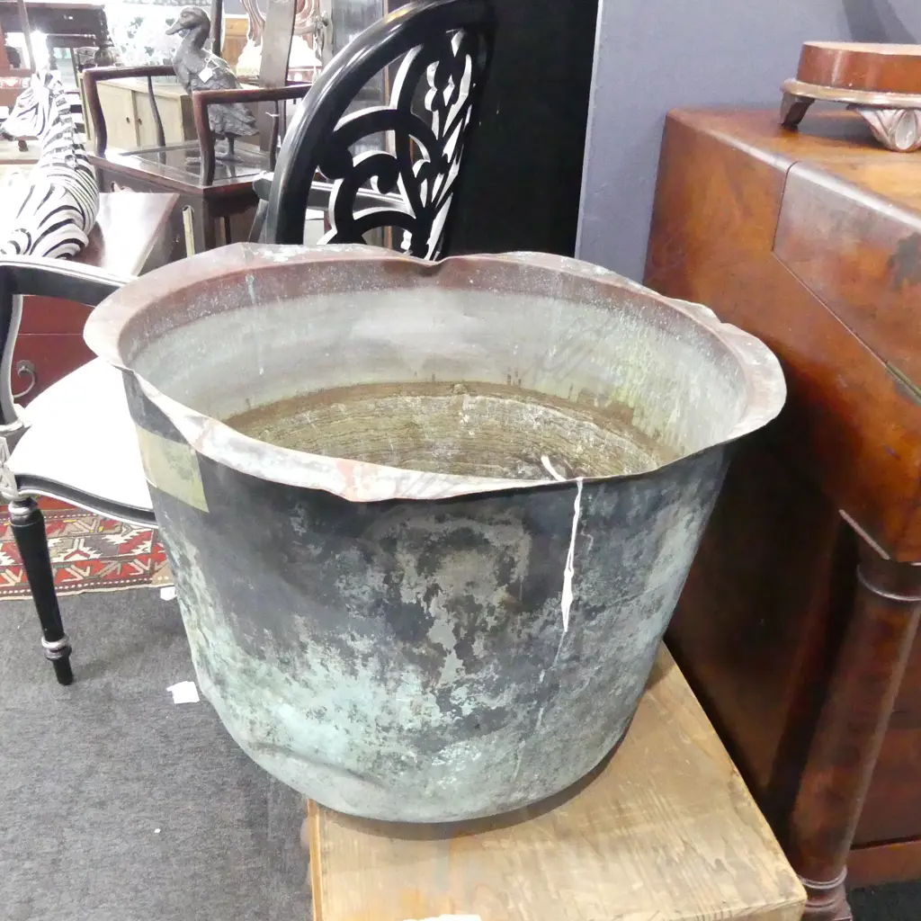 OLD COPPER LAUNDRY TUB 530mm dia Image 1++