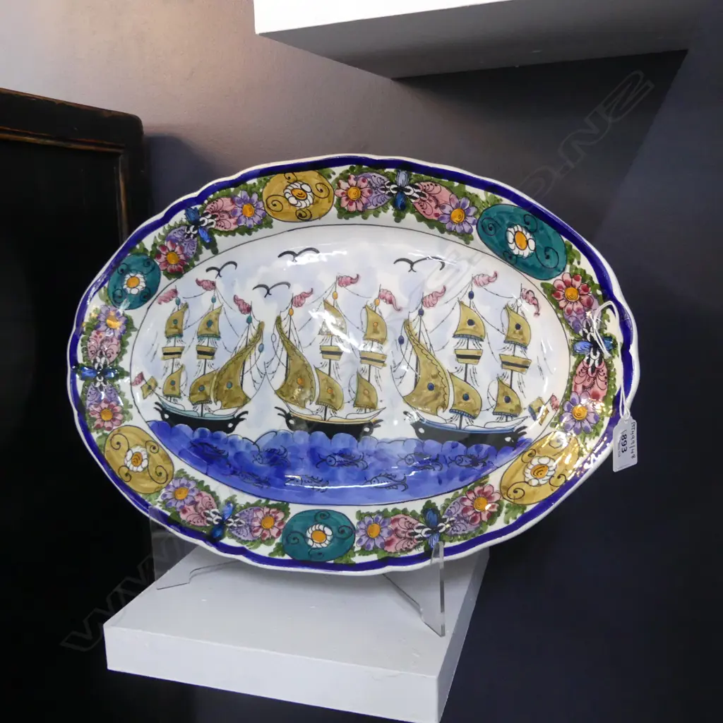 CHINA SERVING PLATTER, SHIPS IN GREECE 460mm Image 1++
