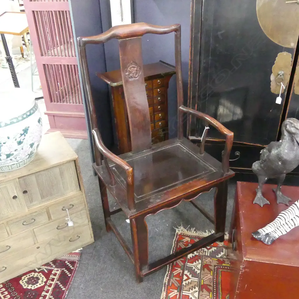 ORIENTAL MING STYLE WOODEN CHAIR Image 1++