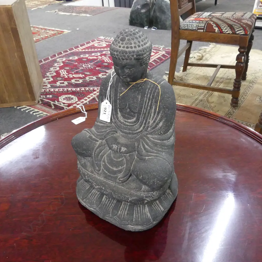 BLACK CEMENT BUDDHA H.290mm Image 1++