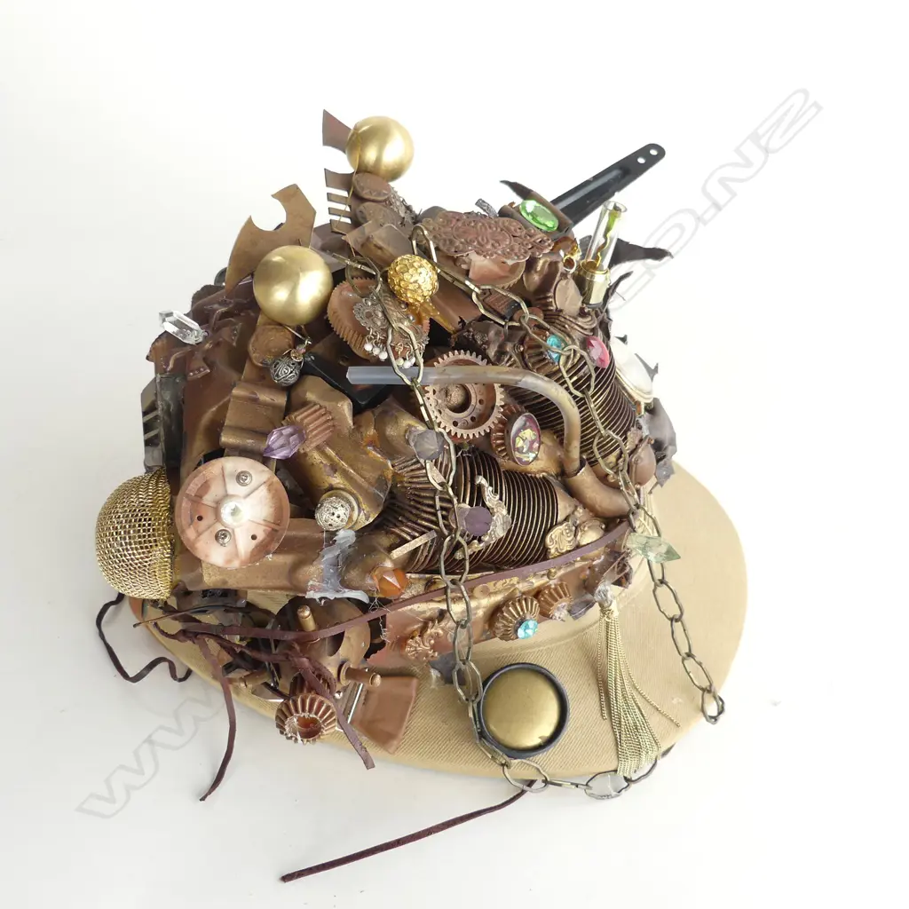 SEAN FOOT STEAM PUNK WEARABLE ART HAT (THOUGH HEAVY!)  Image 1++