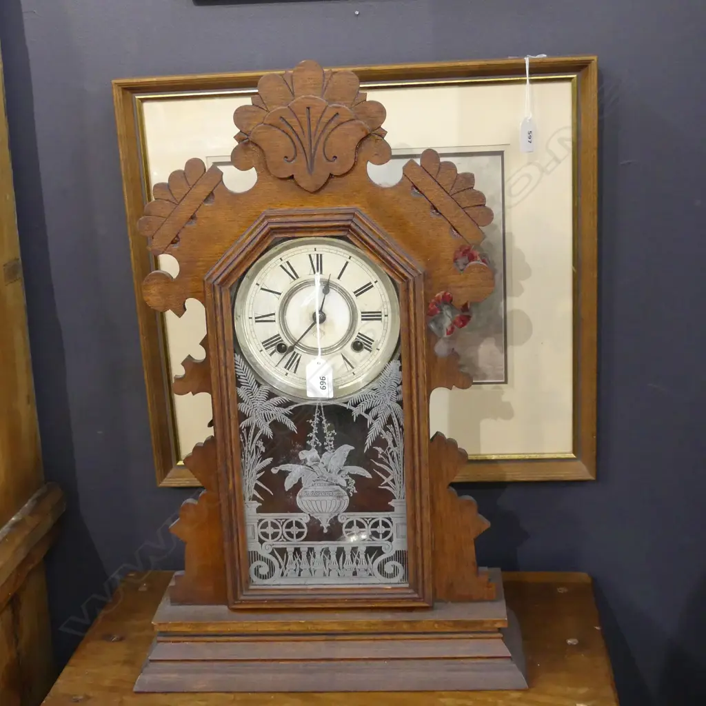 EARLY 20thC AMERIAN ANSONIA CLOCK H.570mm Image 1++