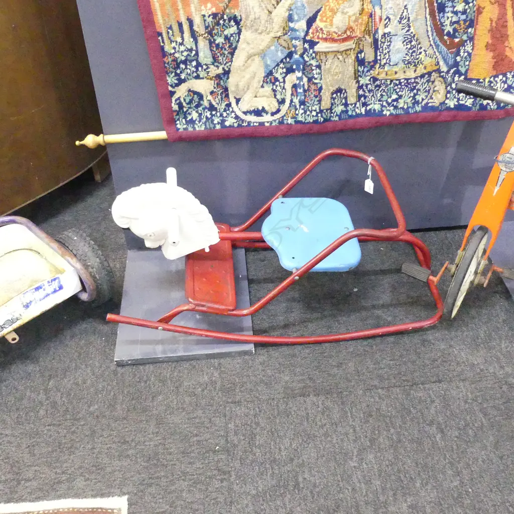 VINTAGE METAL CHILDRENS ROCKER L 730MM Image 1++