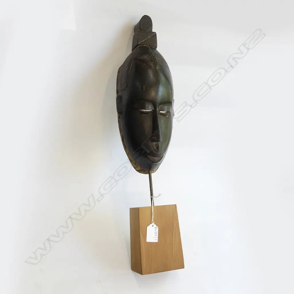 CARVED WOODEN AFRICAN MASK ON STAND H.550mm Image 1++