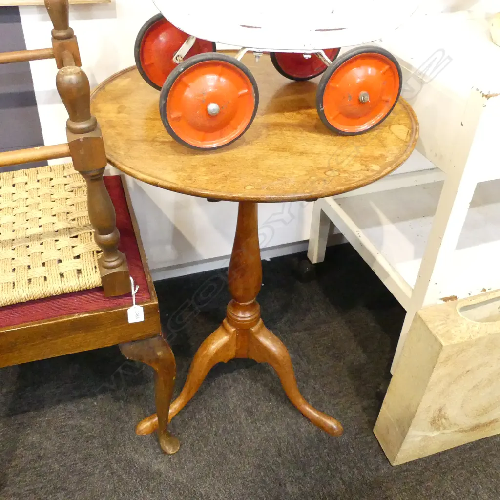 ANTIQUE TILT TOP WINE TABLE AF H.700 / 535mm dia Image 1++