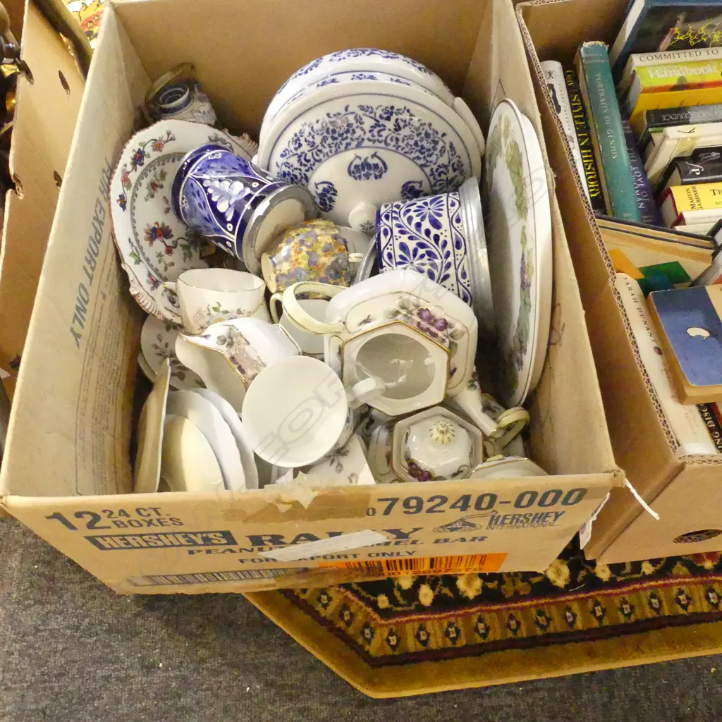 BOX LOT ASST. CHINA; JAPANESE TEA SET, COALPORT, ETC Image 1++