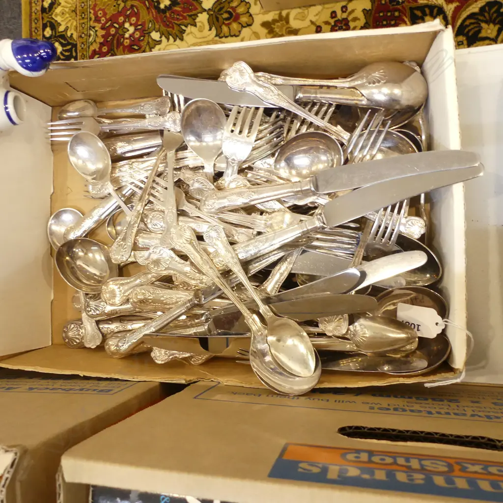 KINGS PATTERN DOUBLE STRUCK SILVER PLATE CUTLERY Image 1++