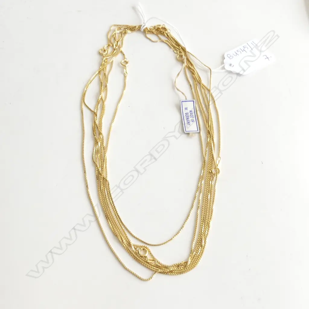 7 BOX CHAIN ROLLED GOLD NECKLACES BY SPIDEL L.450mm GERMANY Image 1++