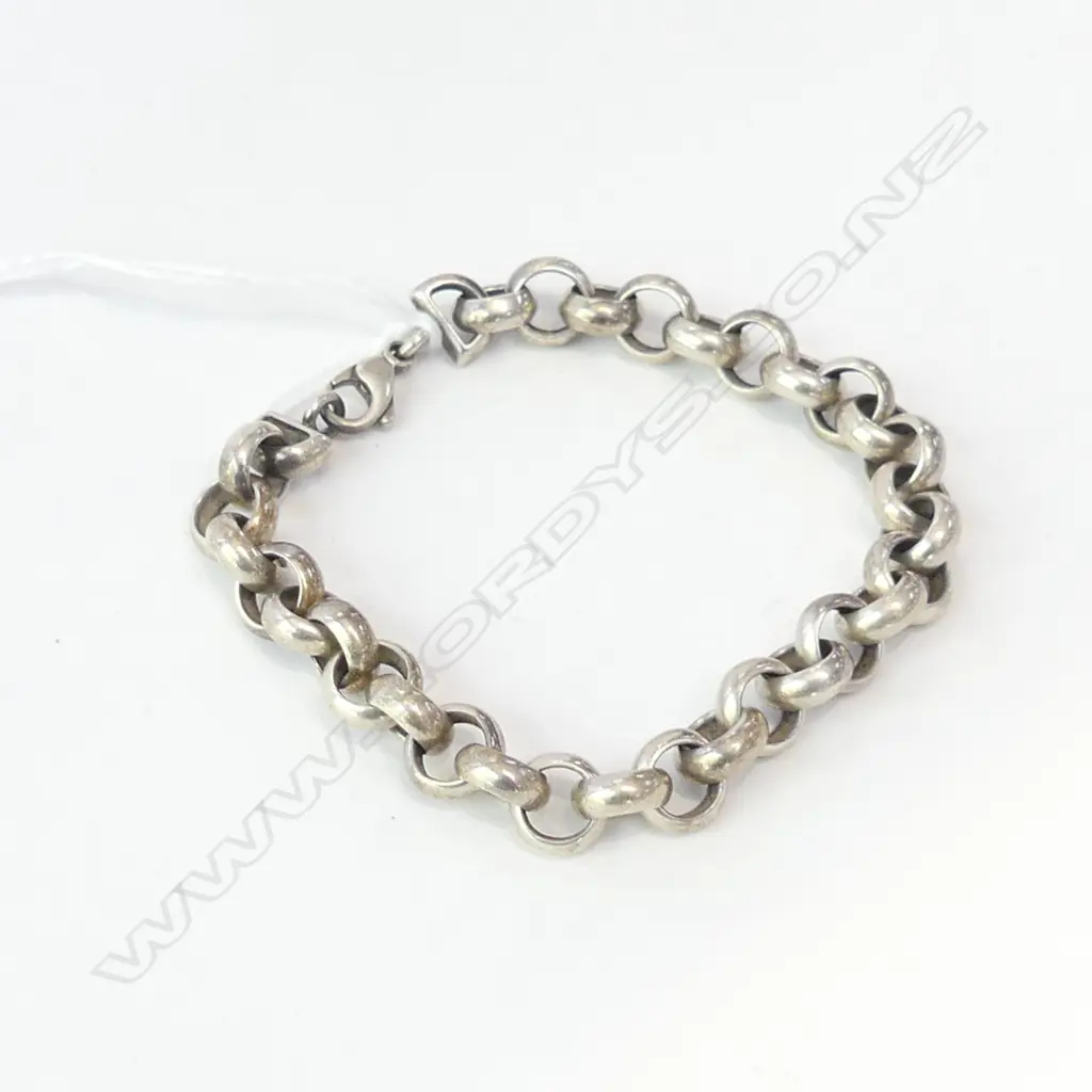 925 SILVER CHUNKY CHAIN BRACELET Image 1++