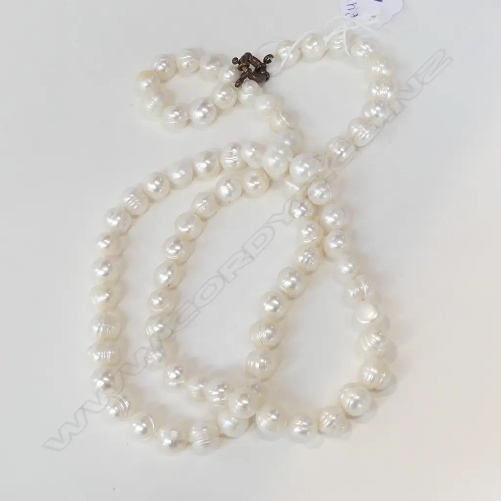 FRESH WATER BAROQUE PEARL NECKLACE (clasp blackened) L.800mm Image 1++