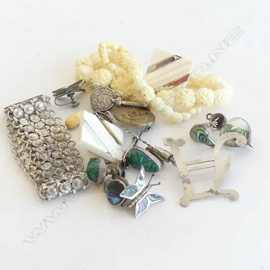 ASST. STG / IVORY JEWELLERY; PAUA ETC
