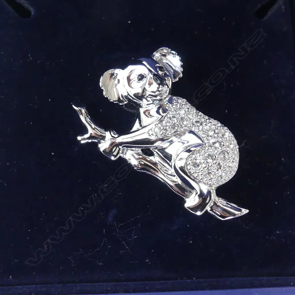 SWAROVSKI CRYSTAL KOALA BROOCH H.45MM - IN ORIGINAL BOX WITH CERT. Image 1++