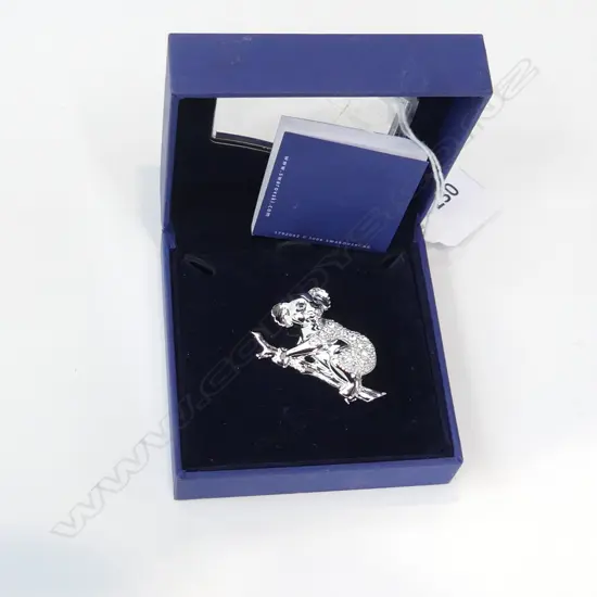 SWAROVSKI CRYSTAL KOALA BROOCH H.45MM - IN ORIGINAL BOX WITH CERT.