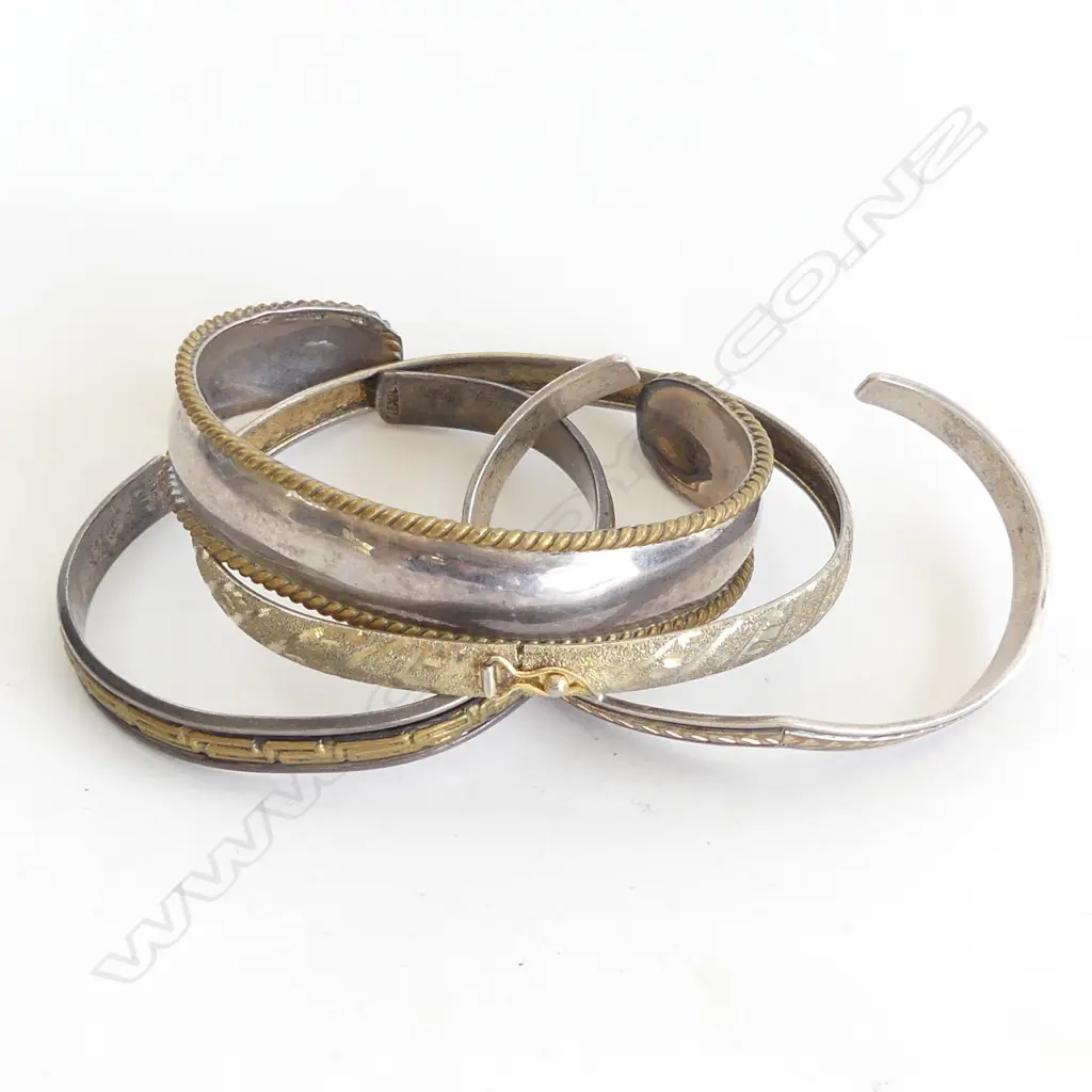 4 925 SILVER GILT BANGLES 46 GRAMS Image 1++