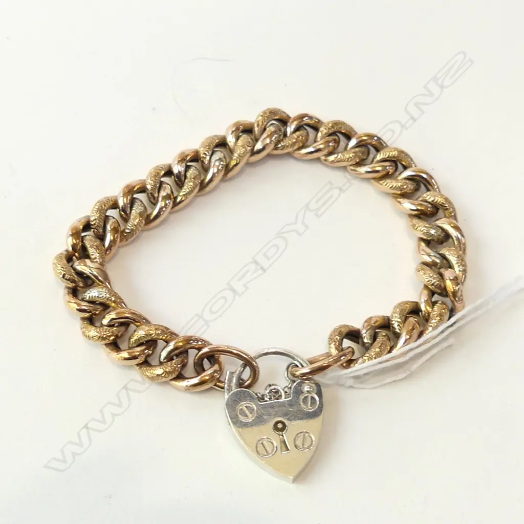 925 SILVER LOCKET CHAIN BRACELET - CHAIN IS GOLD PLATED SILVER - IN ORIGINAL BOX Image 1++