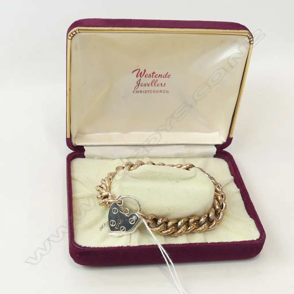 925 SILVER LOCKET CHAIN BRACELET - CHAIN IS GOLD PLATED SILVER - IN ORIGINAL BOX Image 1++