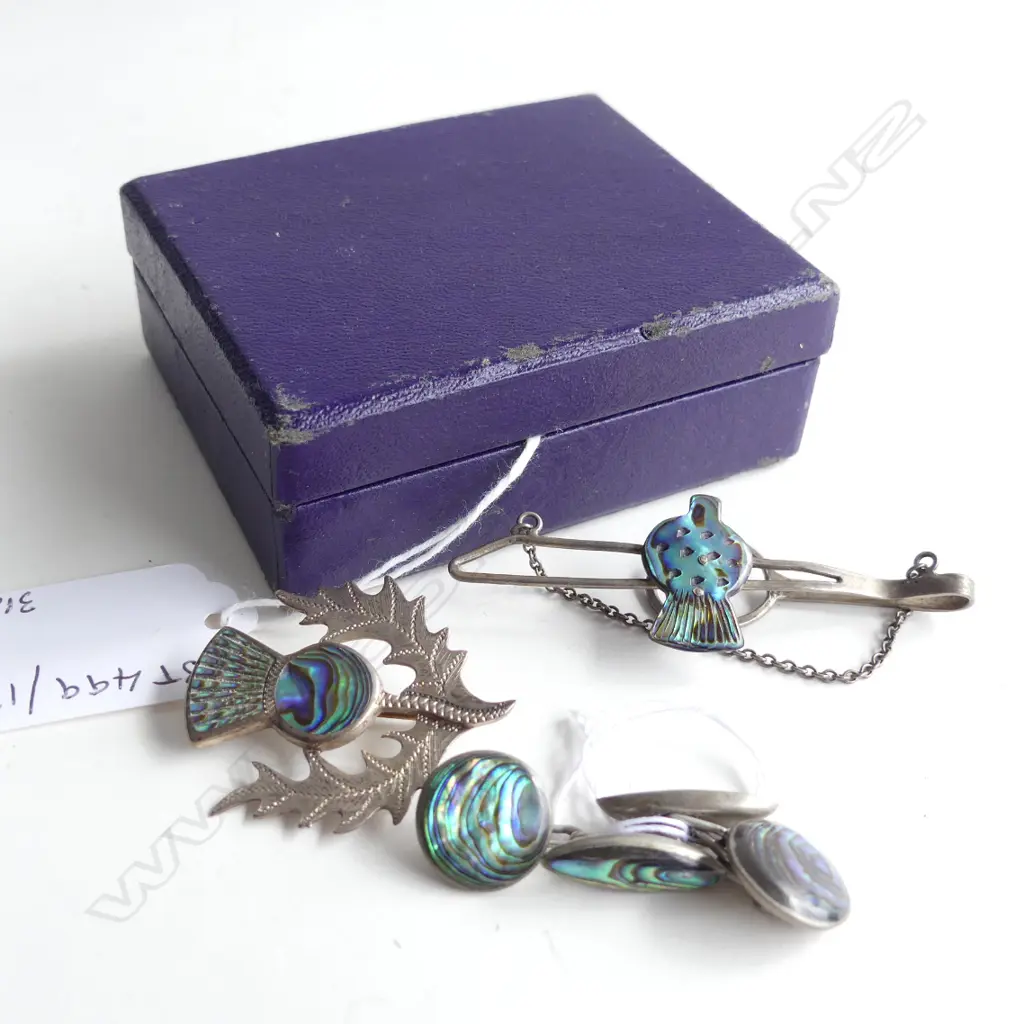 3 PCES OF NZ SILVER AND PAUA JEWELLERY Image 1++