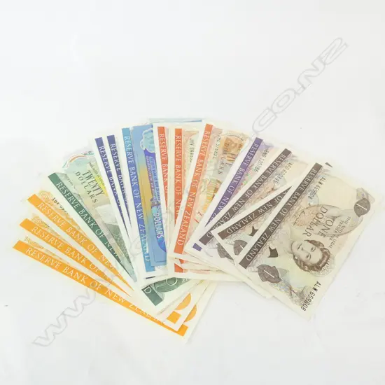 42 NZ BANKNOTES. 3X $50. 7X $20. 9X $10. 6X $5. 4X $2 & 3X $1