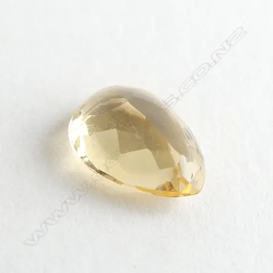 LOOSE CITRINE GEMSTONE FACETTED TEAR DROP CUT 1.13 CTS WITH REPORT